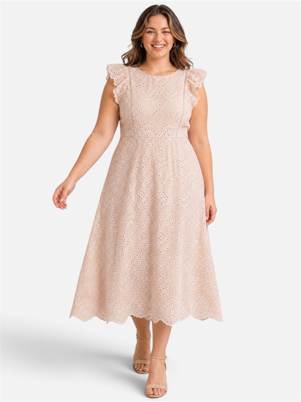 Sam Edelman Embroidered Cotton Eyelet Maxi Dress Romantic Wedding Guest NWT 14